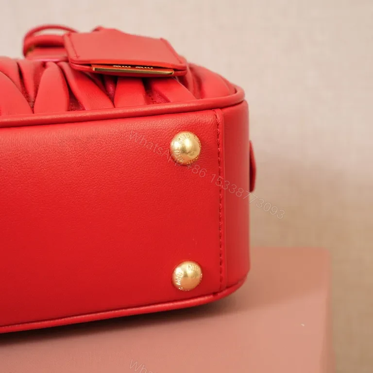 View 7 of Vivid Red Quilted Mini Satchel: Luxury Everyday Bag