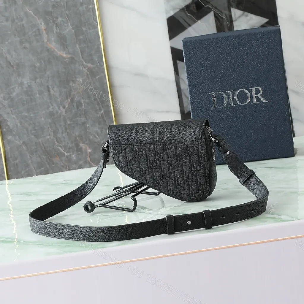 View 8 of Textured Black Crossbody: Compact, Designer-Inspired Style