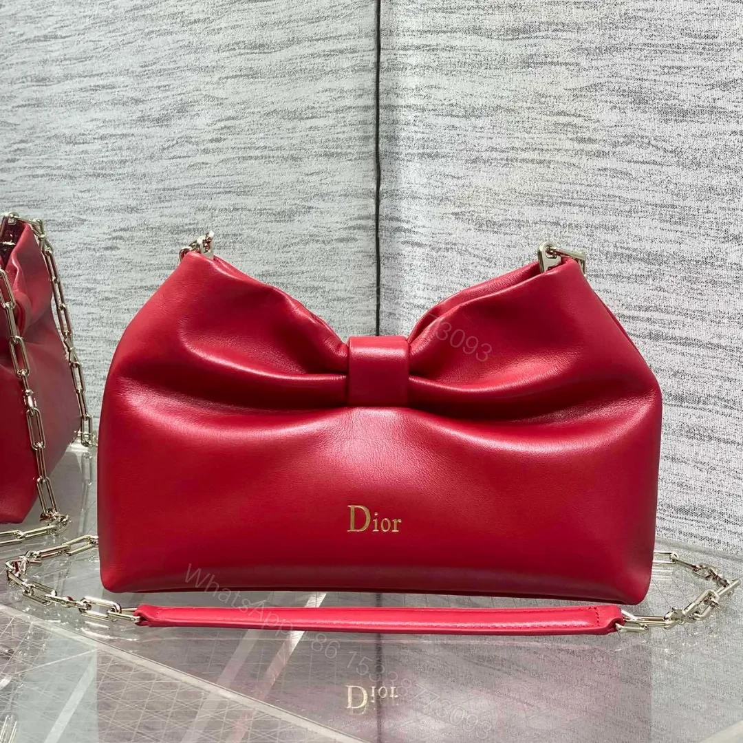 Dior Bow Bag Red Lambskin — view 1