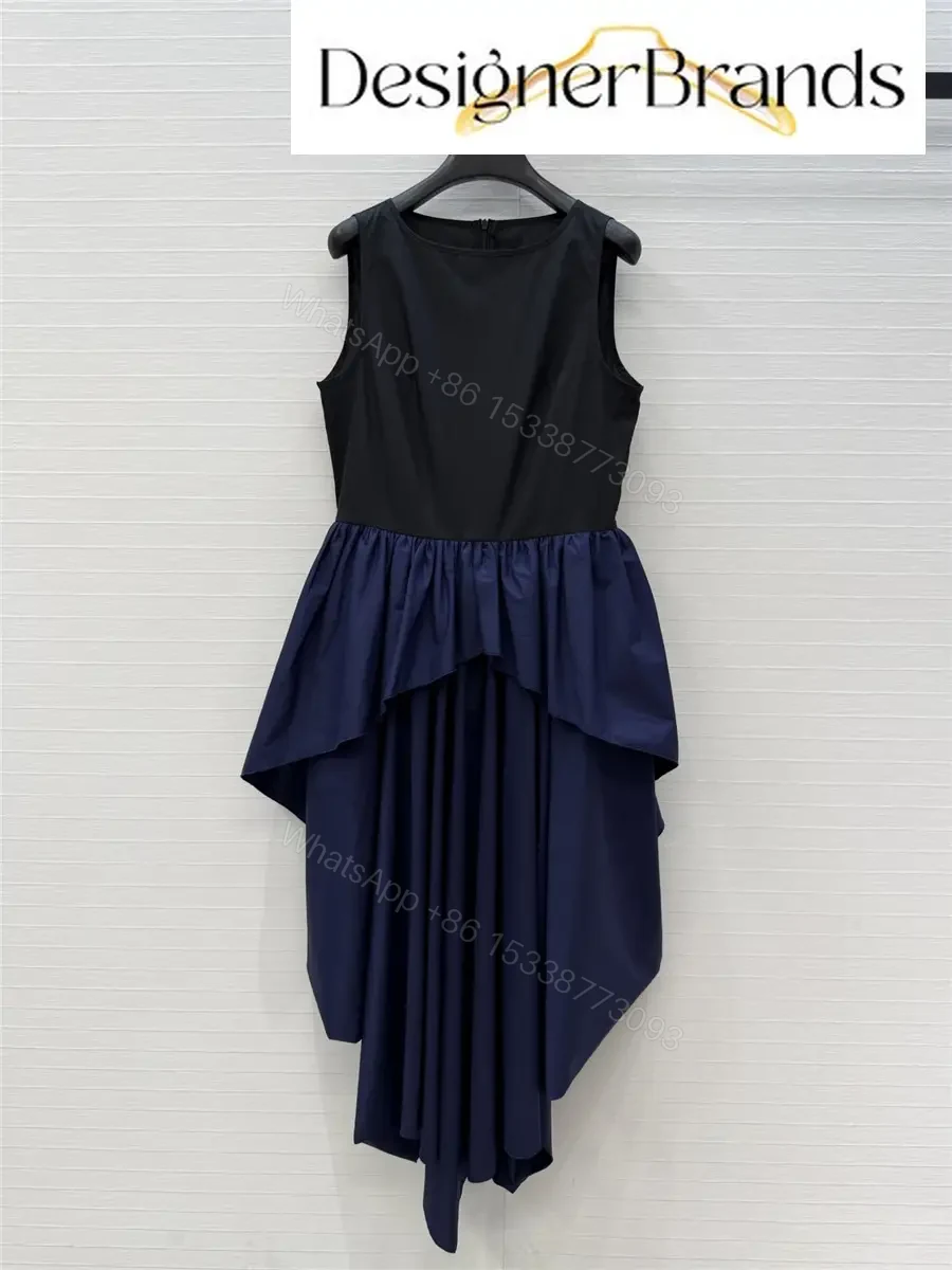 LOEWE Black and Blue Bi-Color Cotton Dress — view 1