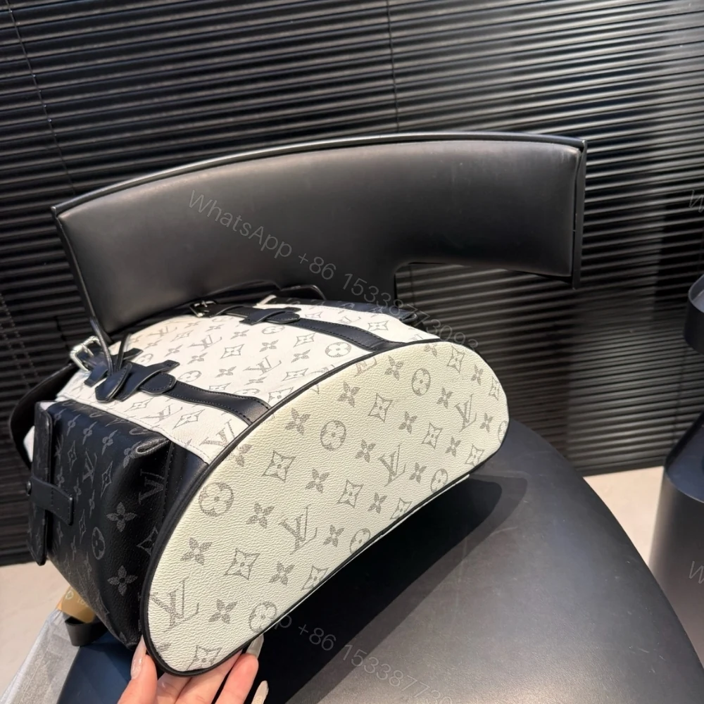 View 8 of Louis Vuitton Christopher PM Backpack Monogram Eclipse Black White 42Cm