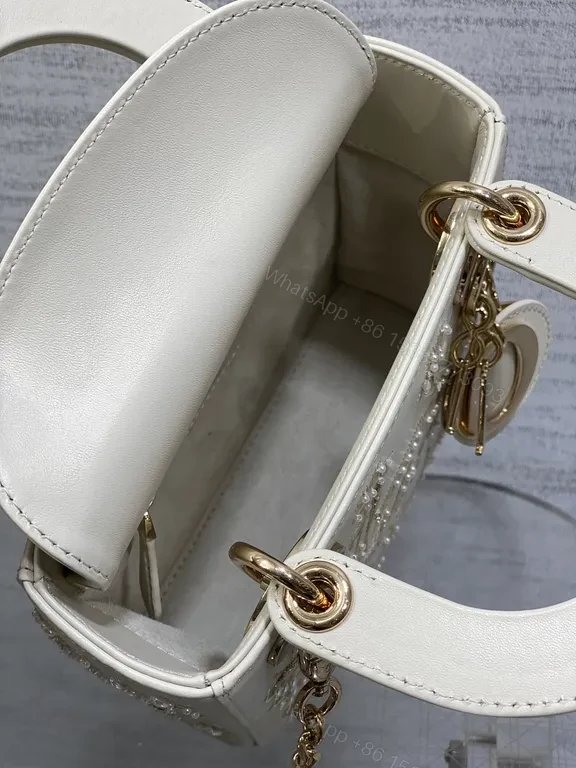 View 7 of Compact Embellished Tote: Embroidered Dior-Style Charm Bag