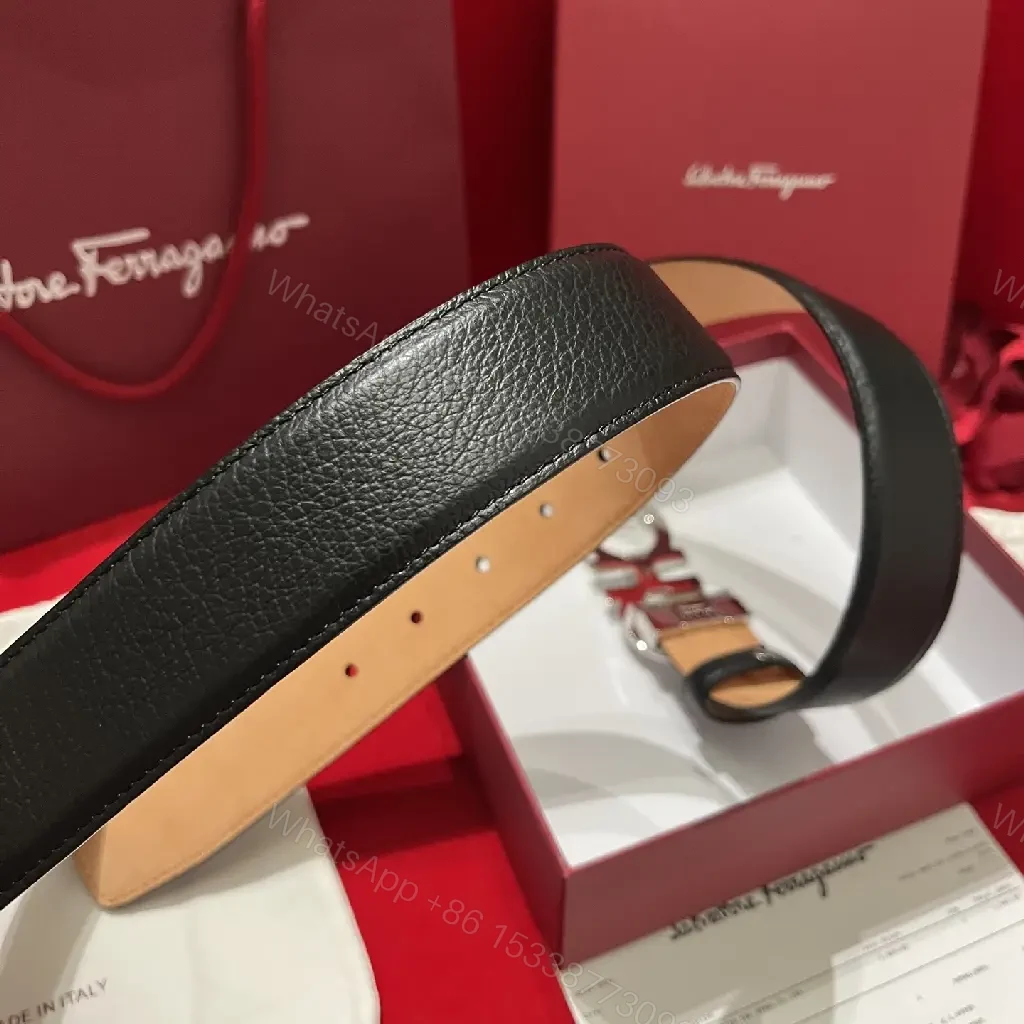 View 2 of Bold Leather Belt with Omega Buckle, Everyday Luxury