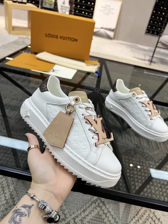 Bold White Leather LV Sneaker â€“ All-Day Comfort, City Style — view 1