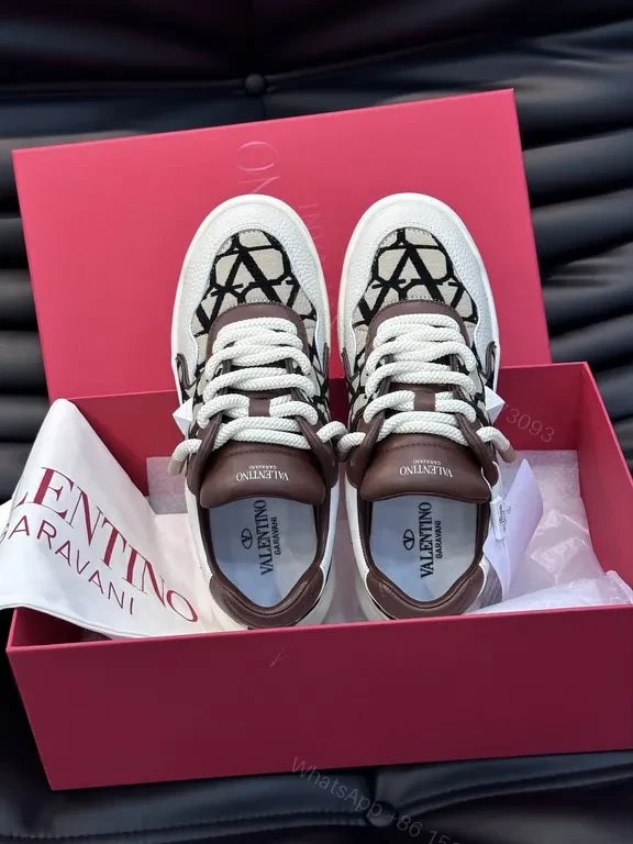 View 6 of Valentino Garavani High-Top Sneakers: Brown Leather Luxe