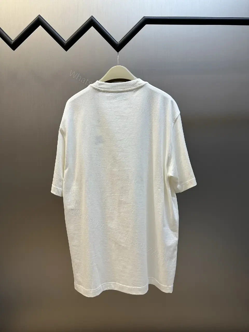 View 3 of Oversized White Graphic Tee: Horse Motif, Premium Cotton