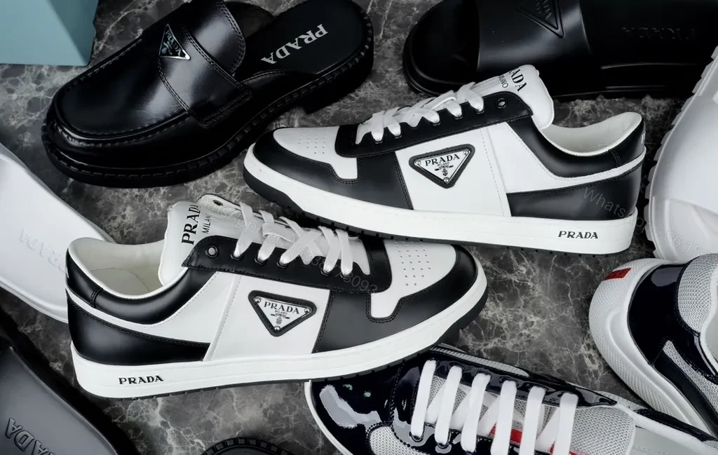 View 5 of Monochrome Prada Leather Sneakers â€“ All-Day Comfort