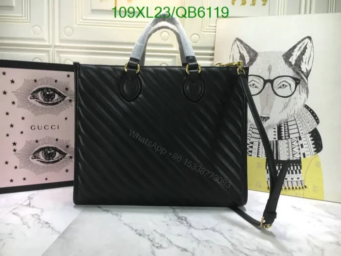 View 11 of Gucci Marmont Leather AAAA Copy Tote QB61194 – GG Design