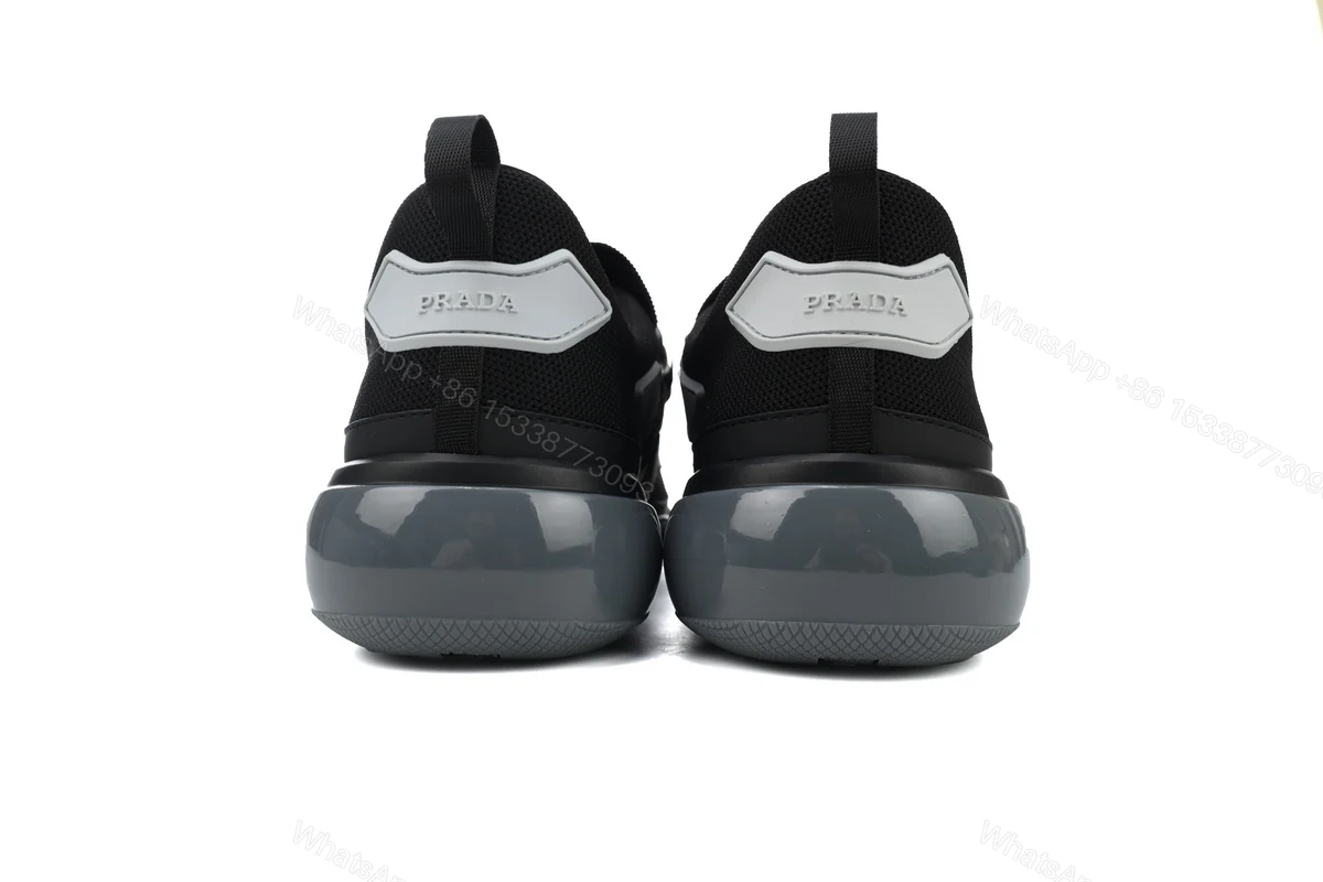 View 3 of Prada Cloudbust Velcro sneakers Black and White