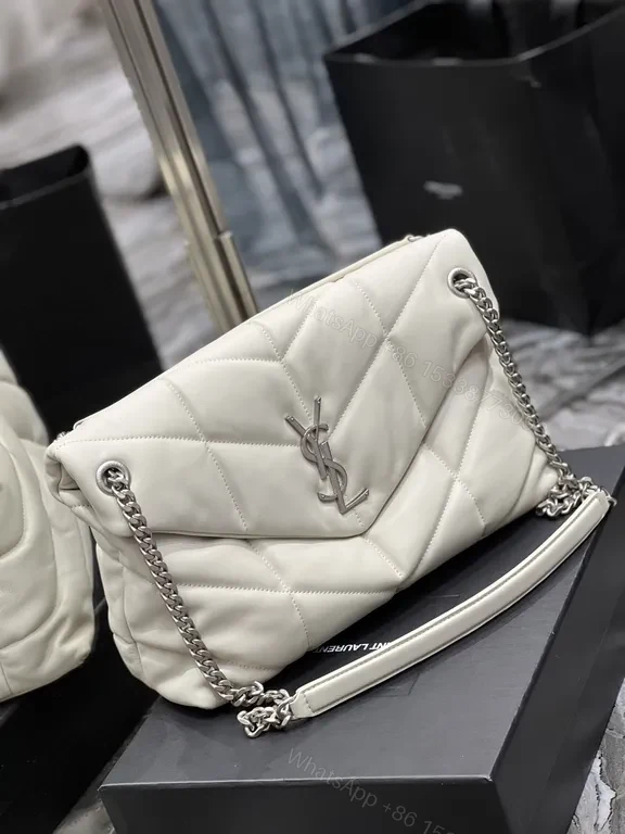 Quilted White Shoulder Bag: Luxe Everyday Carriage Bag — view 1