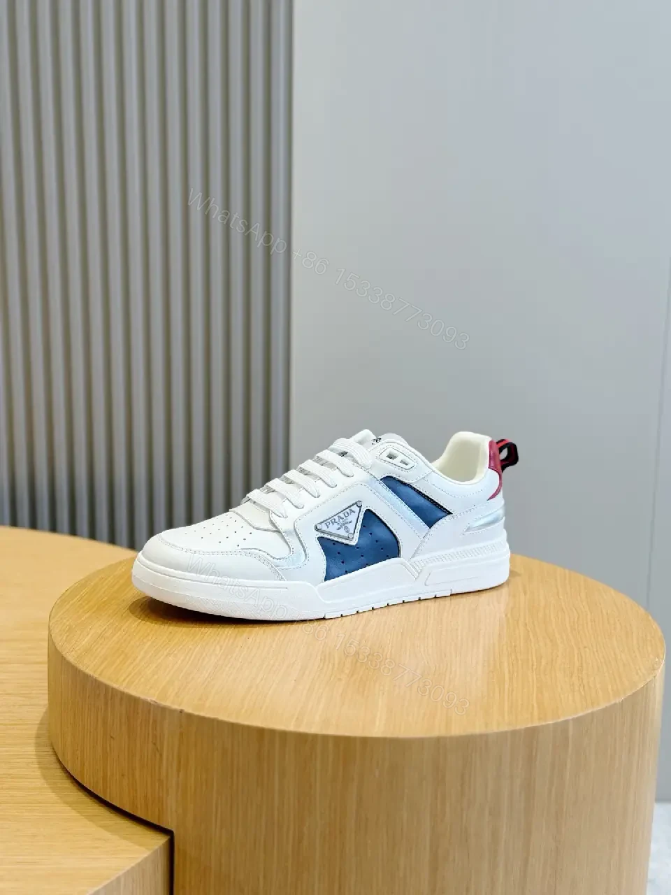 View 8 of White Leather Sneakers Minimalist Style 1:1 Comfort Prada Inspired