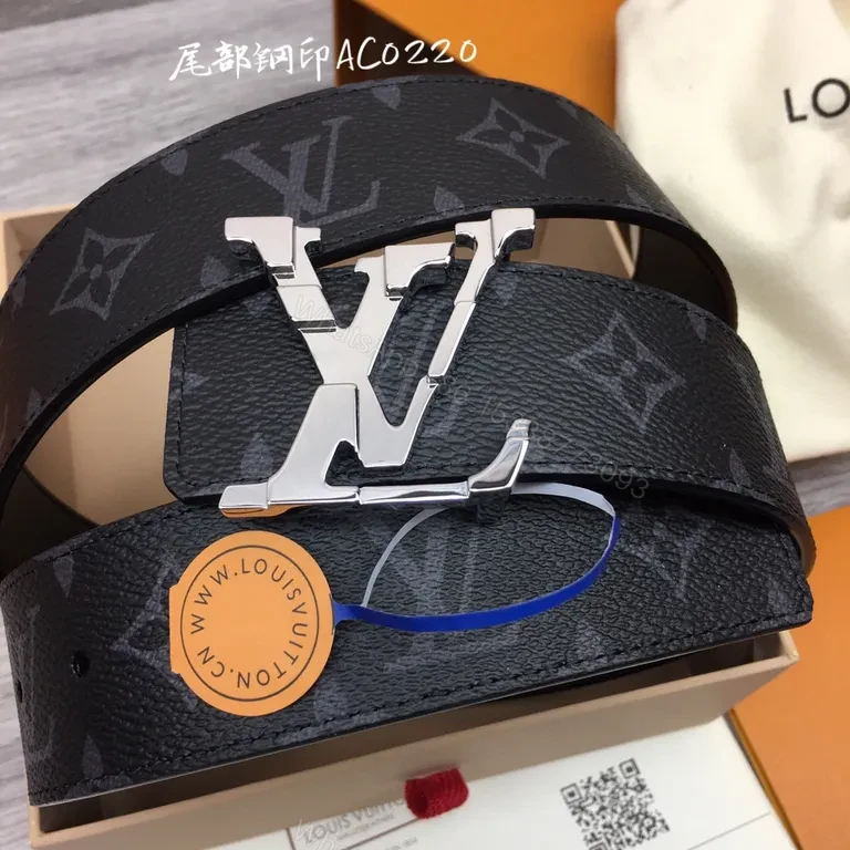 View 3 of Monogram Belt with Silver Logo Buckle â€“ Everyday Luxury