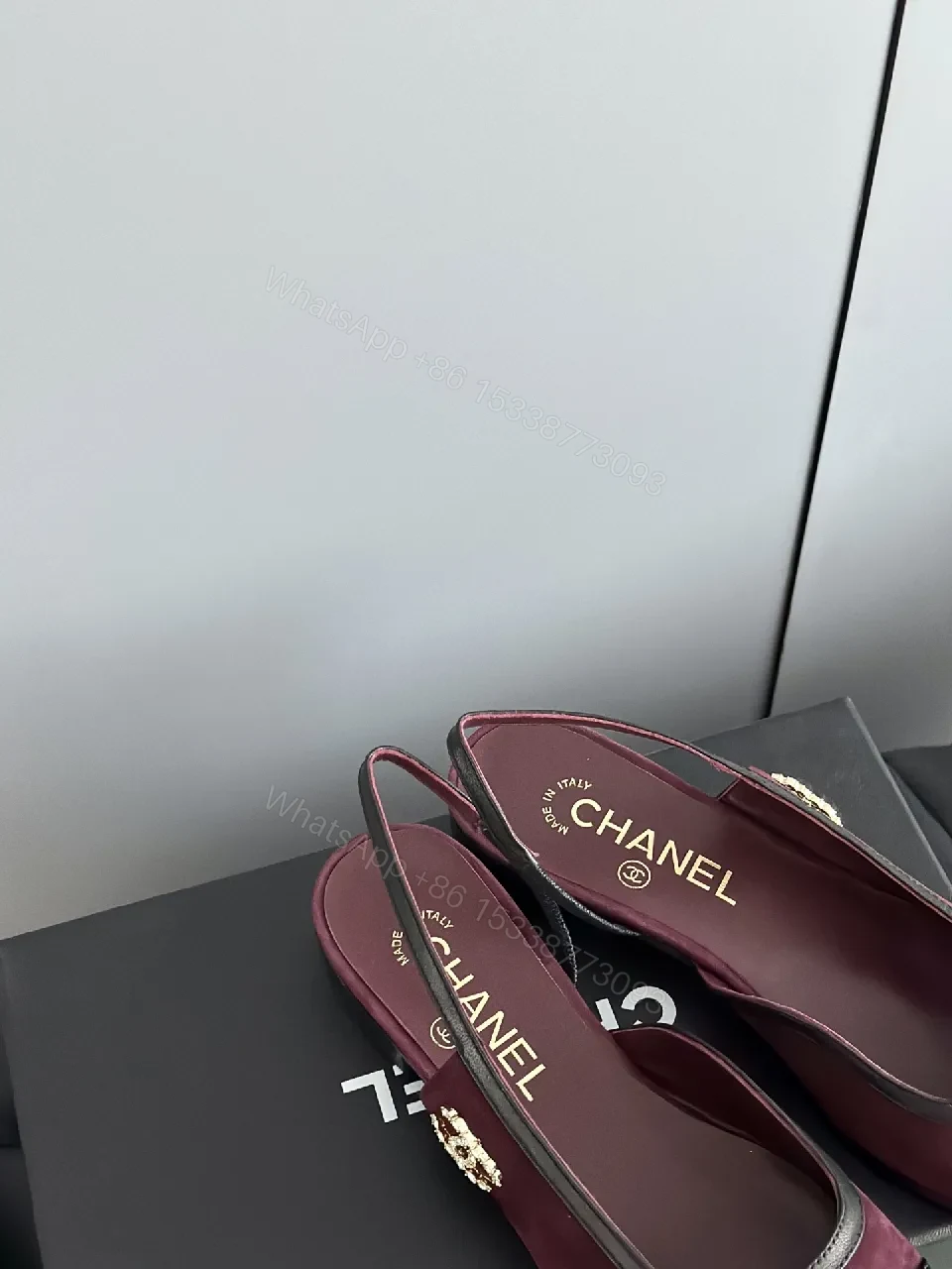 View 7 of Burgundy Suede & Patent Toe Slip-On Flats, Luxe Chic