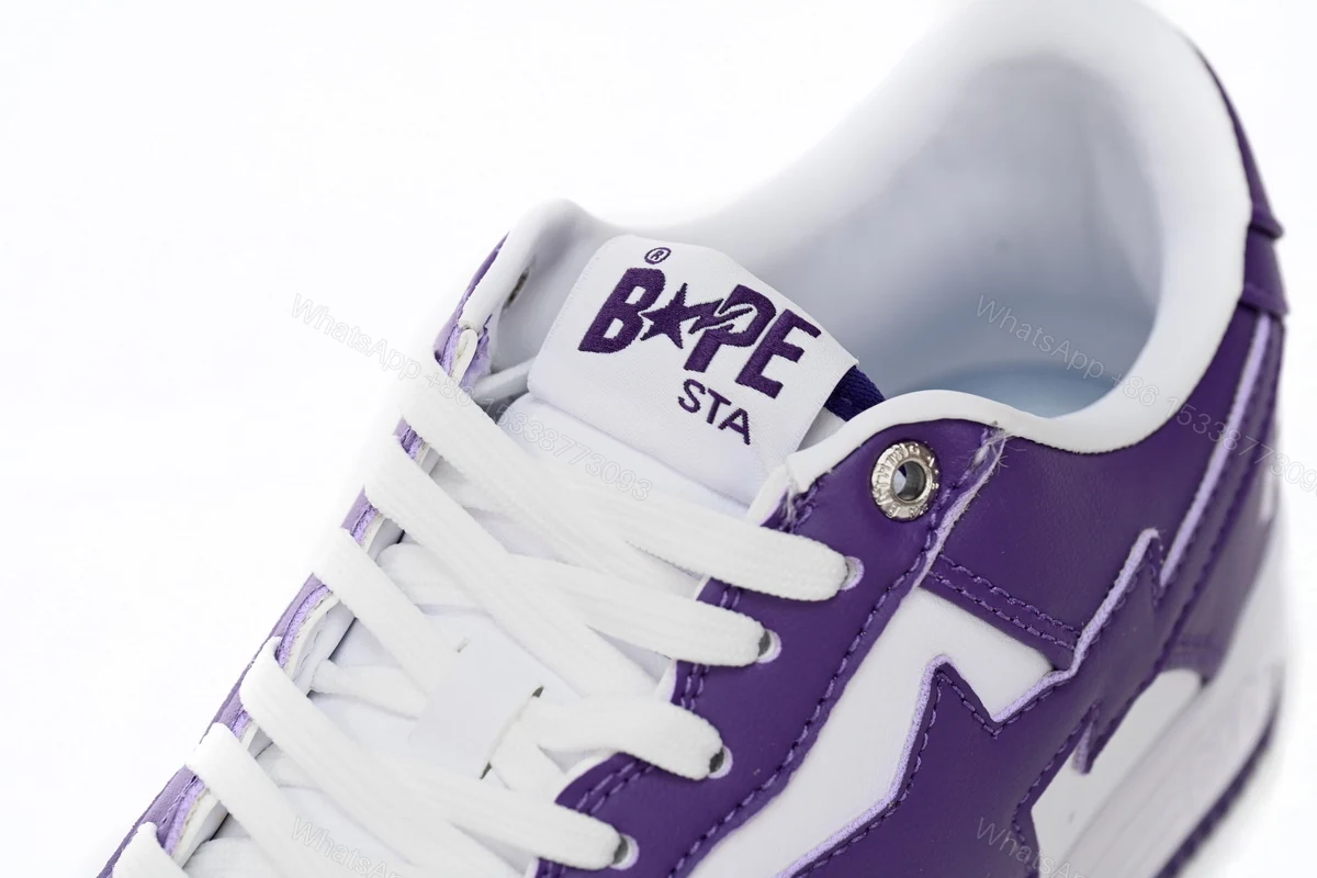 View 7 of Cheap Fake BapeSta A Bathing Ape Low White Purple 1170 0191 007
