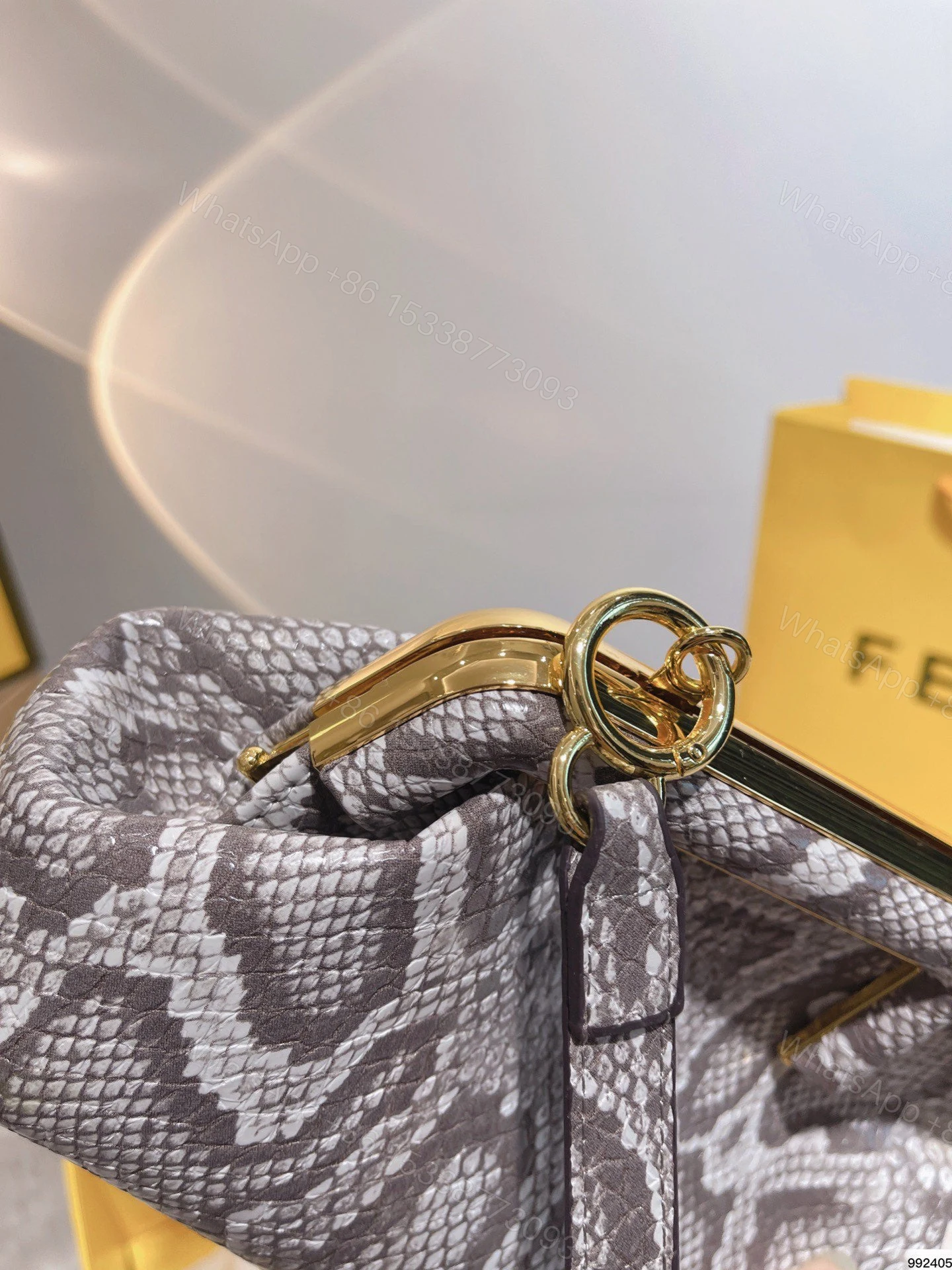 View 8 of Fendi First Small Natural Python