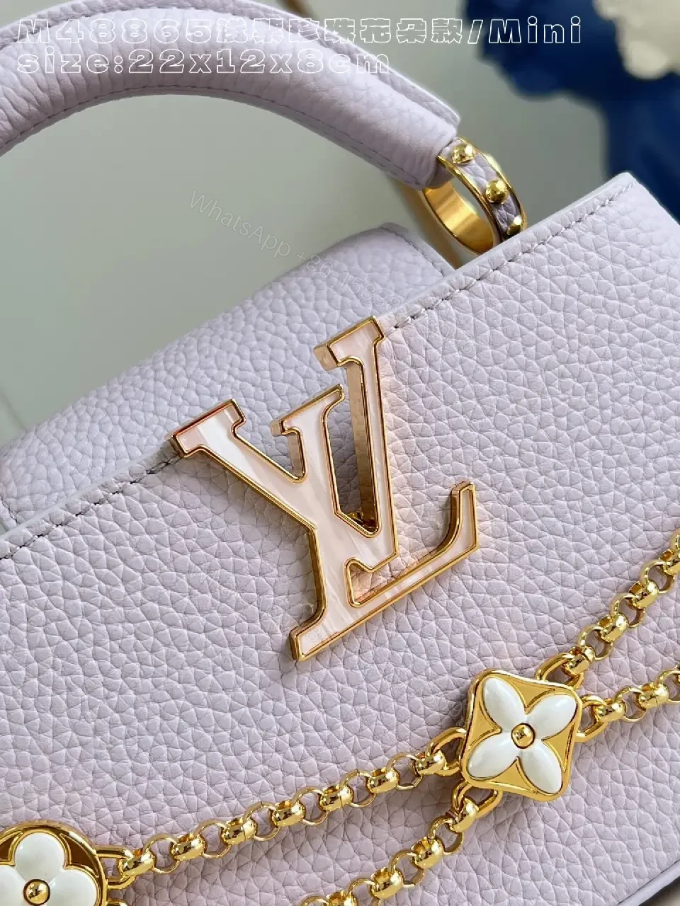 View 2 of Lavender Pebbled Leather Mini Bag – Structured Luxe