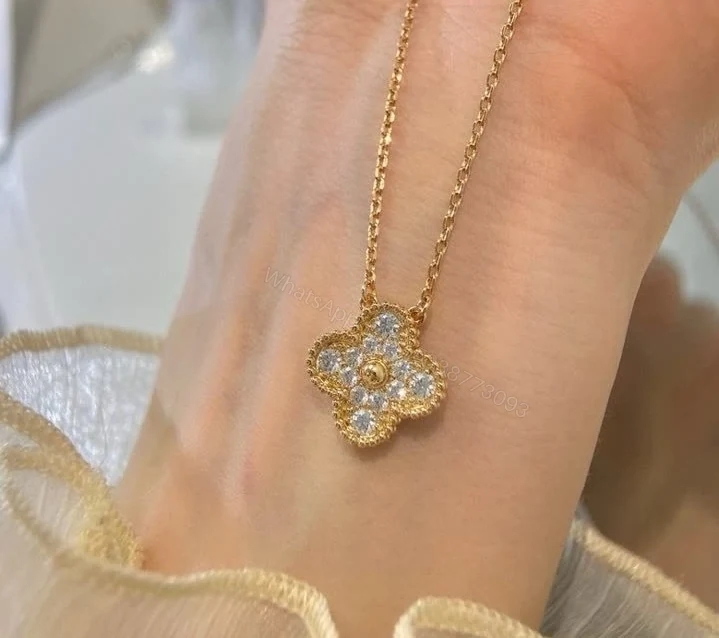 View 4 of Van Cleef & Arpels Replica Alhambra Diamond Necklace