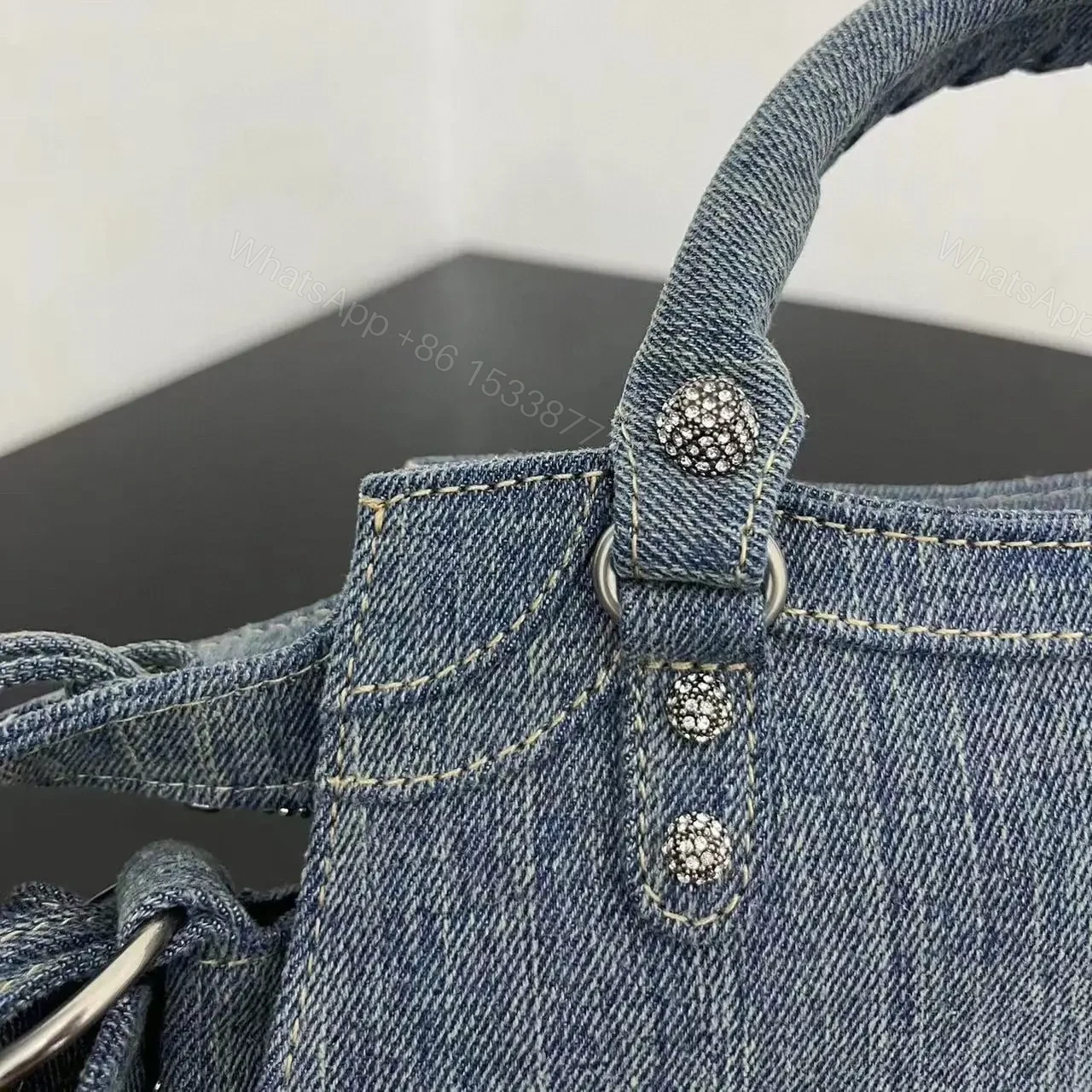 View 9 of 高仿Balenciaga*NeoCagole系列機車包牛仔藍