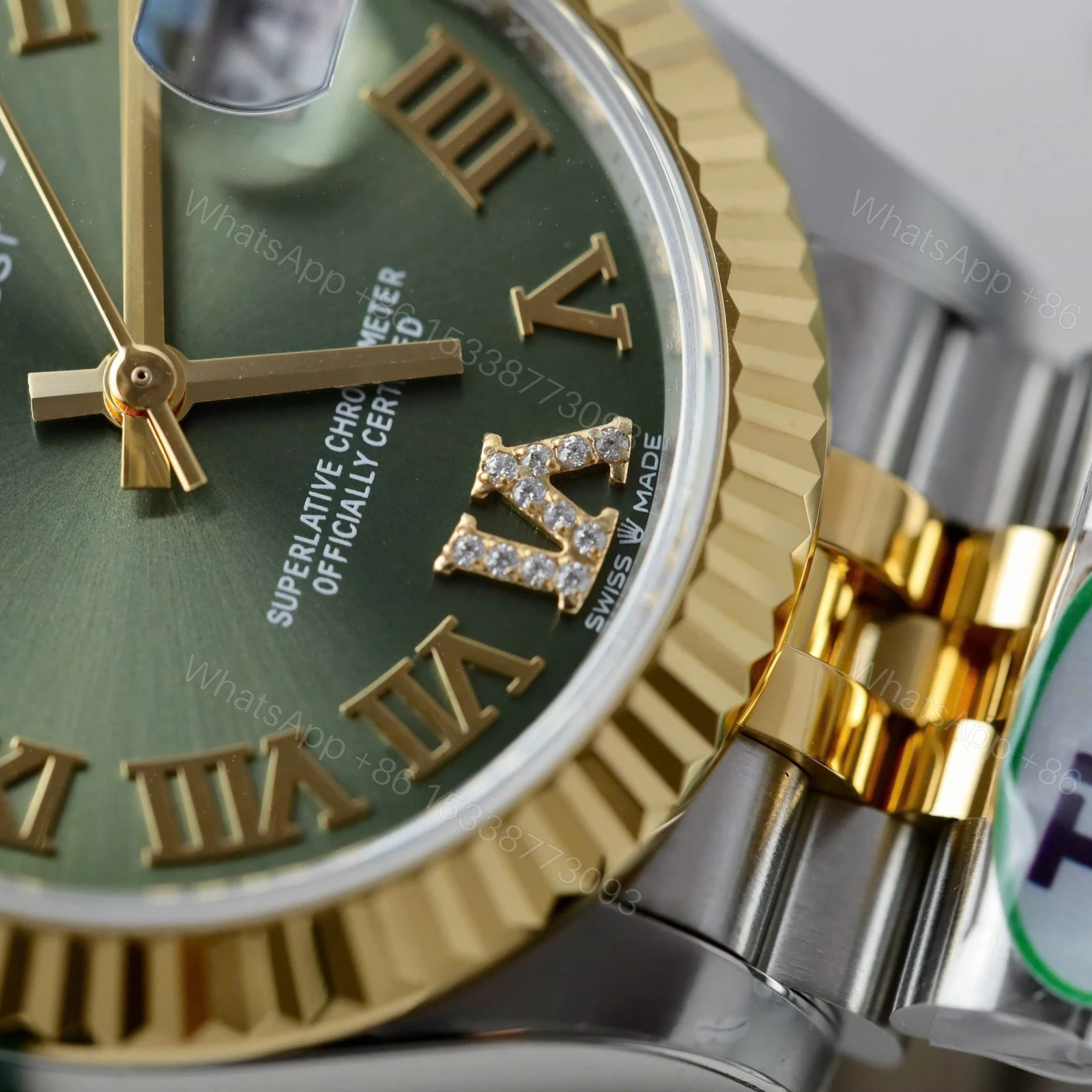 View 7 of Rolex Datejust Olive Green Roman Diamond Dial 126233-0025 36 mm