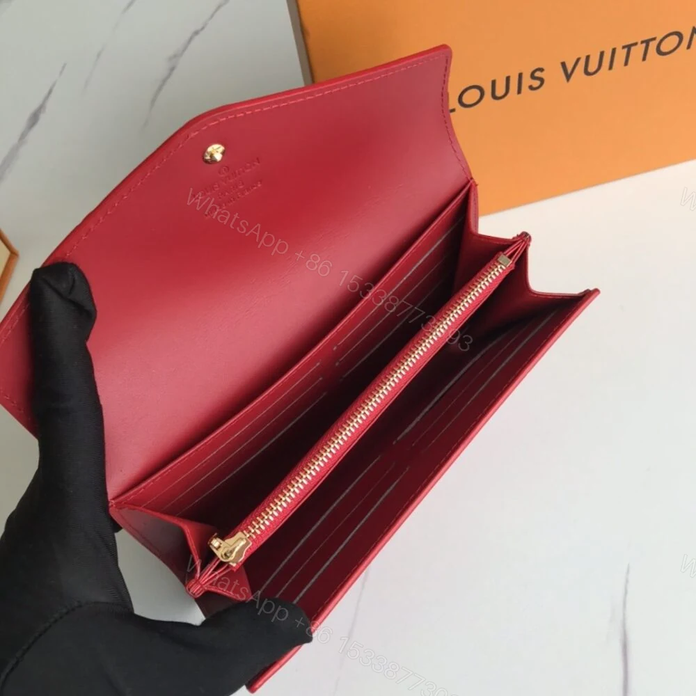 View 7 of Louis Vuitton Sarah Monogram Wallet Red 19Cm