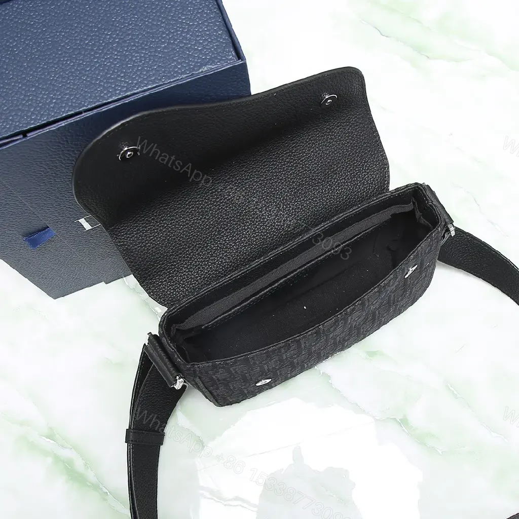 View 7 of Minimalist Crossbody: Monogram Leather, Black, Modern Chic, Durable Ease, Bag