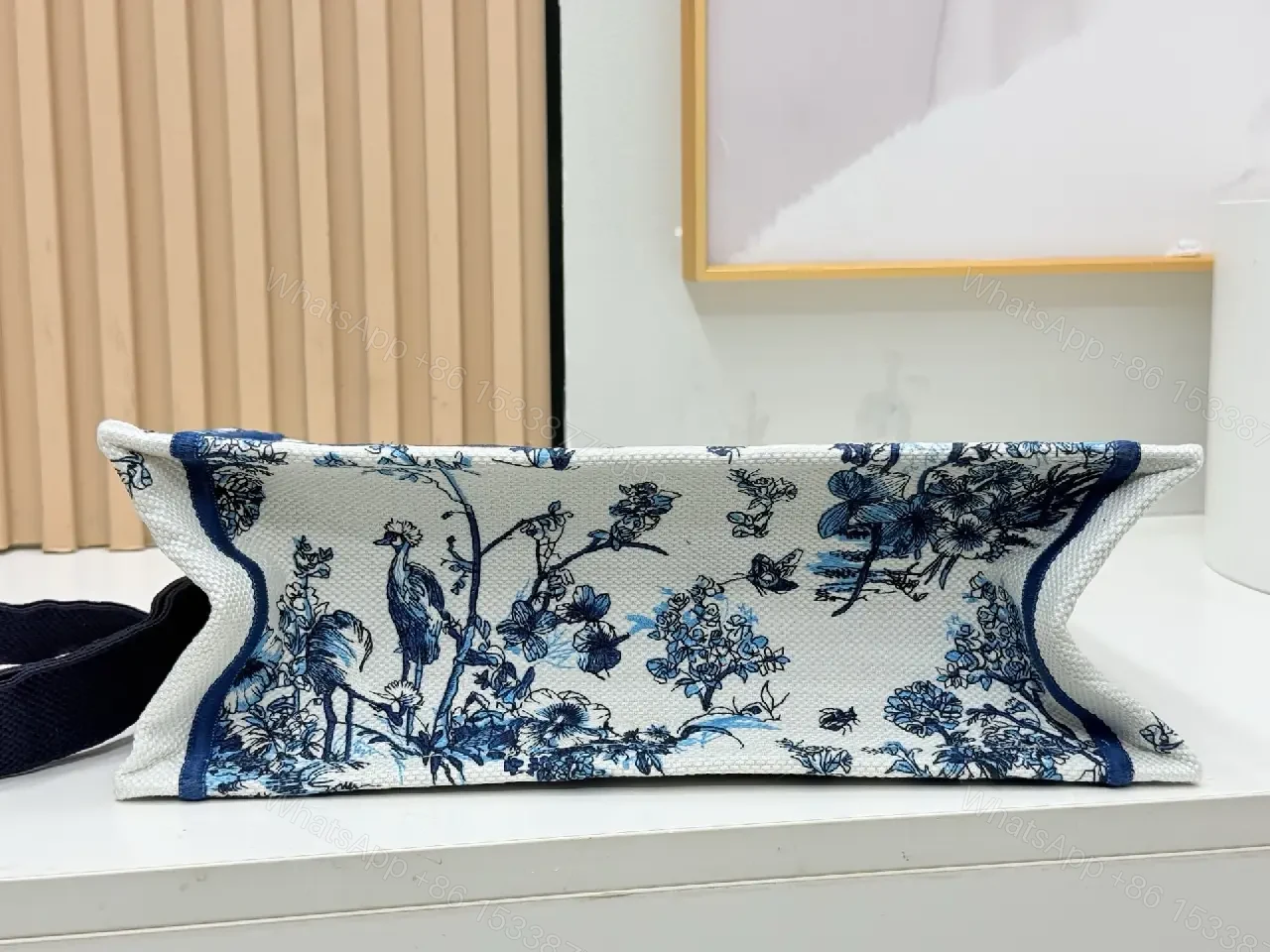 View 3 of Refined Toile de Jouy Tote: Everyday Luxury Statement
