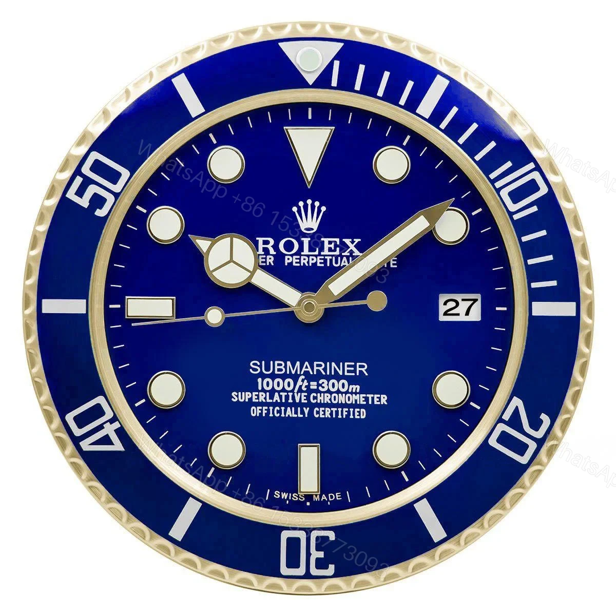 ROLEX WALL CLOCK – SUBMARINER BLUESY — view 1