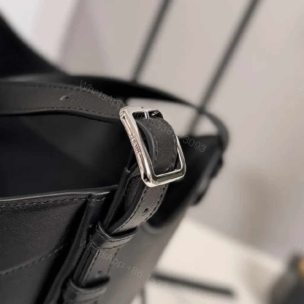 View 8 of Black Leather Tote, Structured, Luxe, Everyday Carry bag