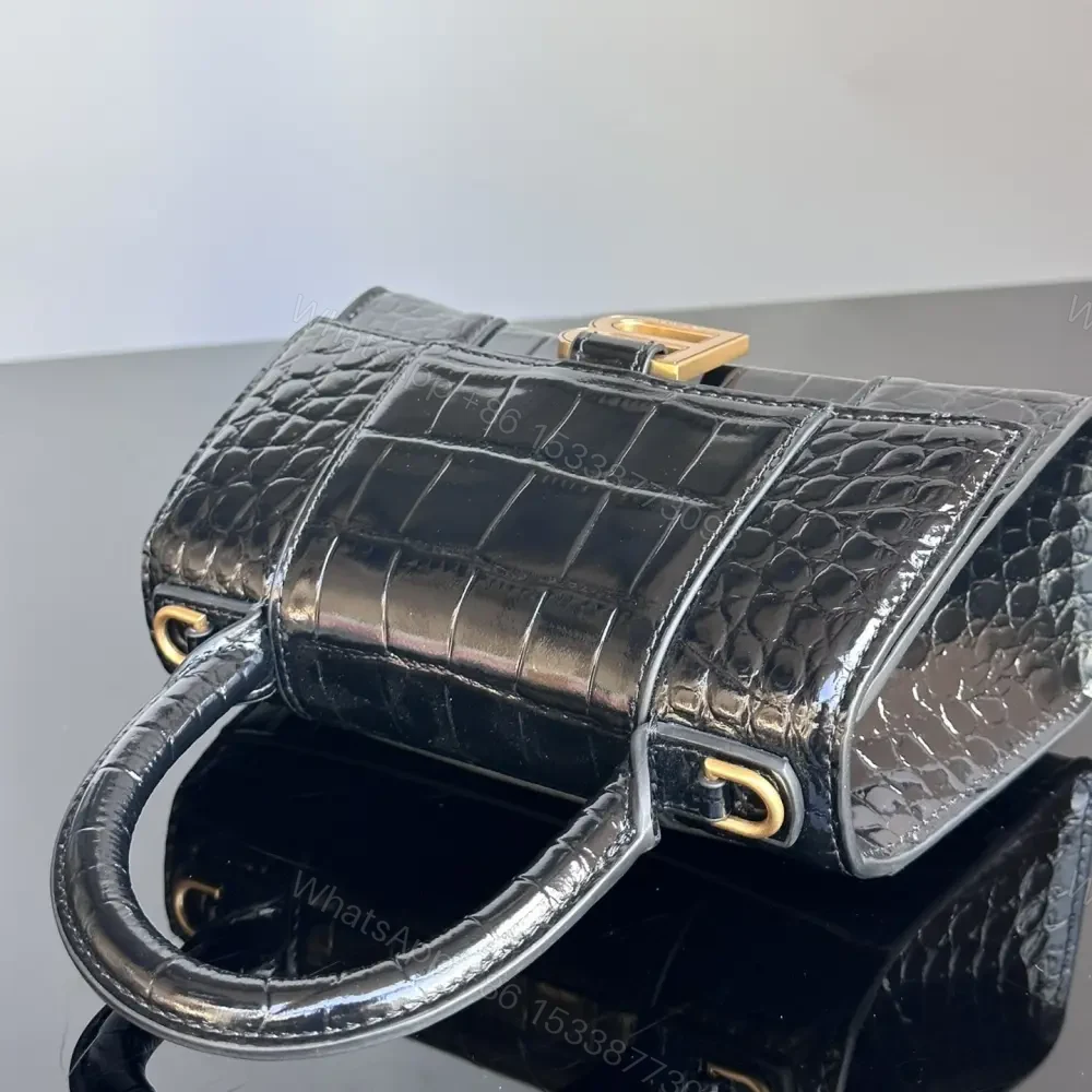 View 7 of 高仿BalenciagaHourglass系列鱷魚皮沙漏包XS