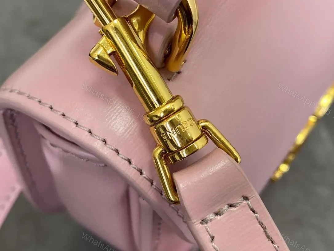 View 5 of Celine Handle Shiny Wrinkled Leather Pink 15.5×11.5x5cm