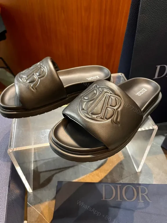 View 3 of Denim Monogram Luxe Slide: Everyday Couture Footwear
