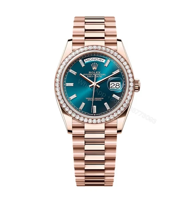 Superclone Rolex Day-Date Blue-Green Diamond Dial 128345rbr-0083 36 mm — view 1