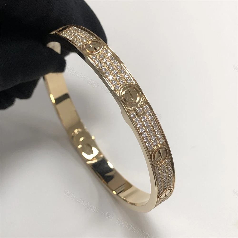 View 3 of Iced Out Cartier Love Bracelet Yellow Gold N6035017