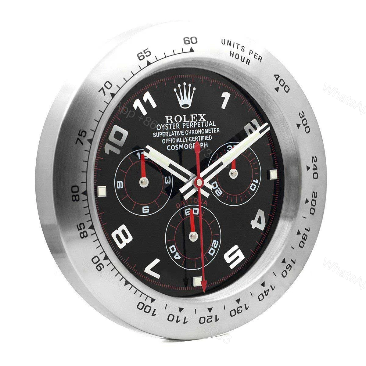ROLEX WALL CLOCK – DAYTONA BLACK/SILVER — view 1