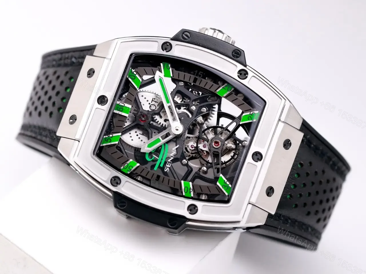 View 4 of Hublot Masterpiece 906 Tourbillon Watch Custom HUB 9006 Manual Wind Movement 18K Rose Gold/Platinum Plated Steel Case