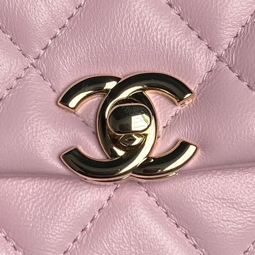 View 4 of Pastel Quilted Bag with Gold Chain Strap - Luxe Everyday Carry