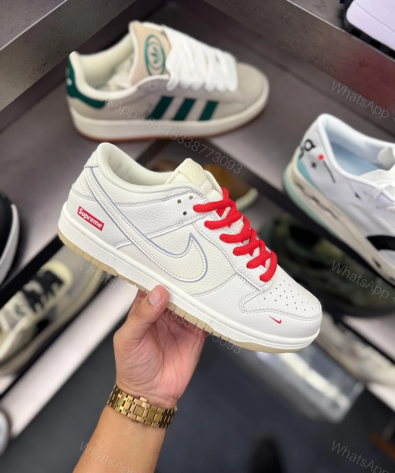 View 5 of FIRST COPY NIKE SB DUNK SUPREME WHITE RED FOR MEN