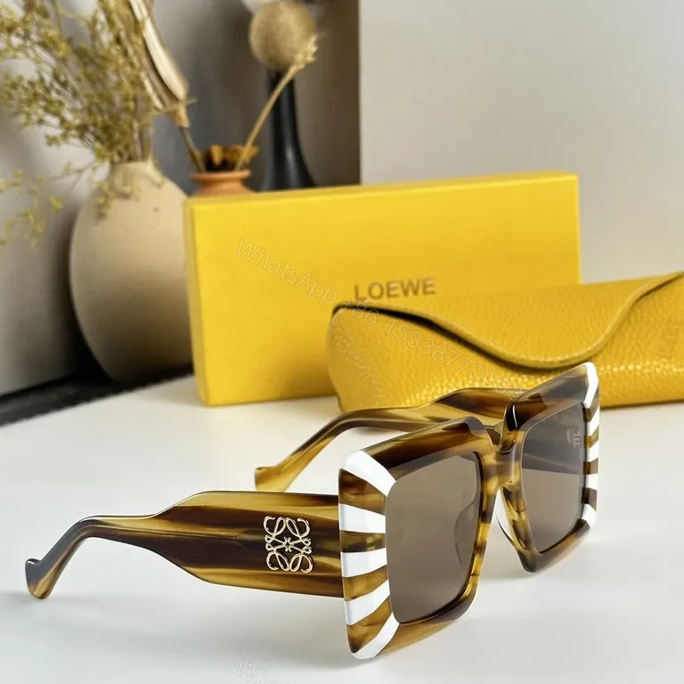 View 9 of Bold Geometry Sunglasses: Black Acetate, Loewe-Logo Edge