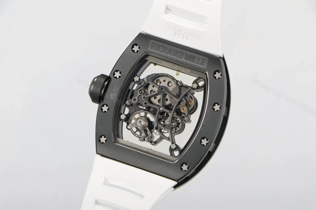View 6 of Richard Mille RM055 Ceramic Watch White Black Ceramic Automatic Mechanical Luxury Sports Edition RM055-CER-2T