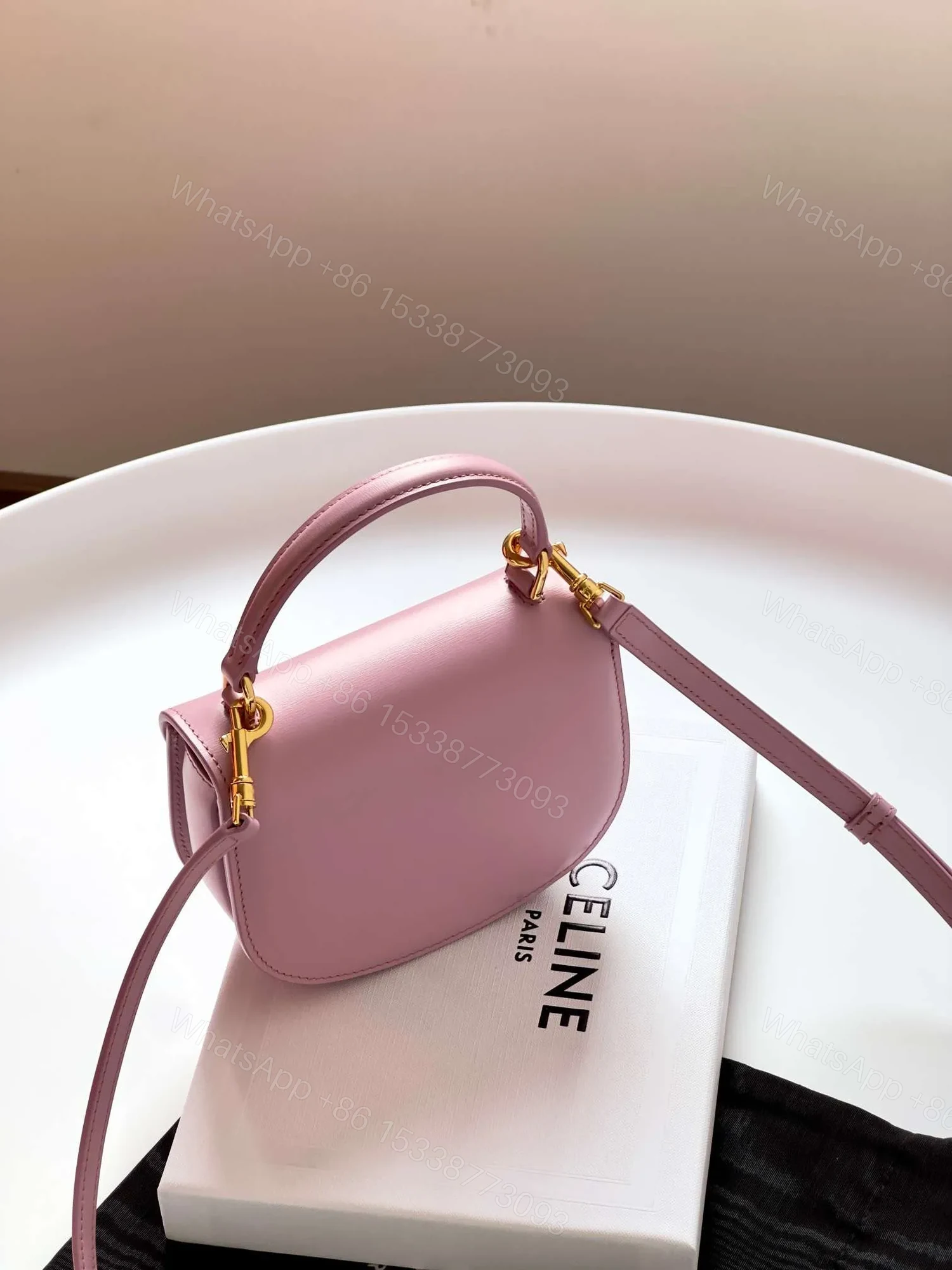 View 4 of Celine Mini Handle Crossbody Pink 15.5x11cm