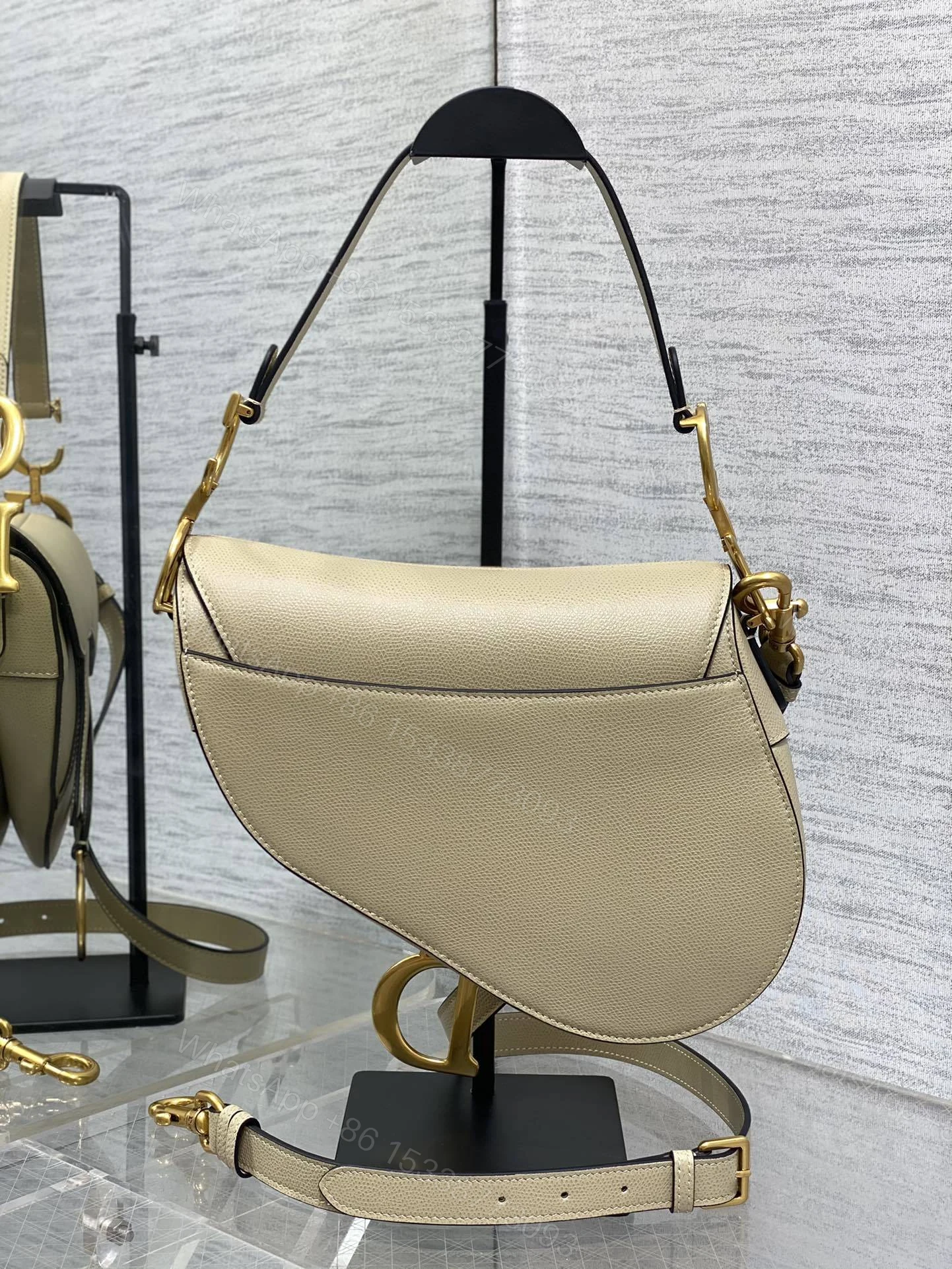 View 3 of Dior Saddle Bag in Beige Gold Hardware