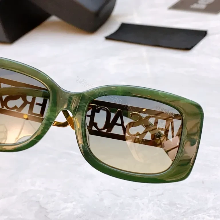 View 7 of Blue Acetate Sculpted Frame Sunglasses - Premium Logo, UV400 Lenses