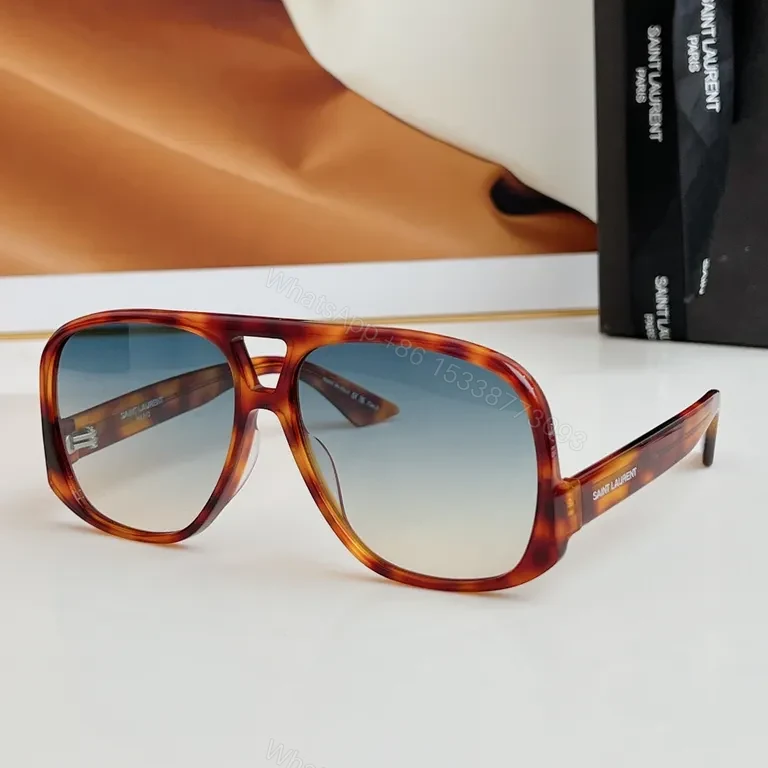 View 8 of Bold Saint Laurent Sunglasses â€“ Oversized Shield Frame, Gradient Lenses