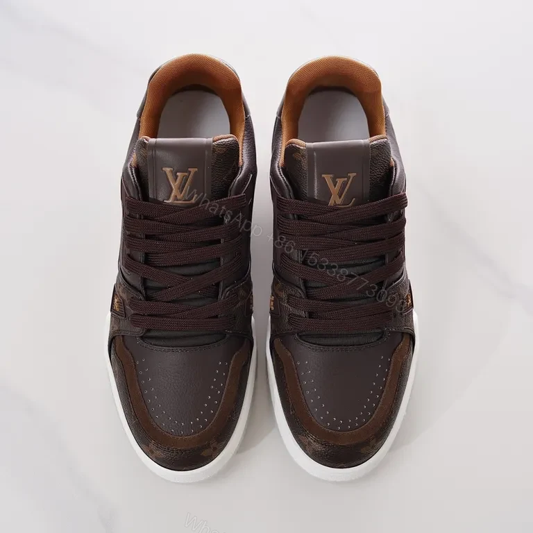 View 6 of Lux Patterned Leather Sneaker â€“ LV Monogram Luxury Comfort