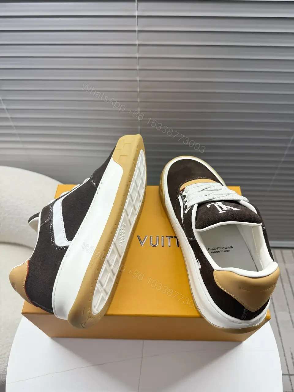 View 4 of Two-Tone Suede Mesh High-Tops with Luxe Detailing Sneakers