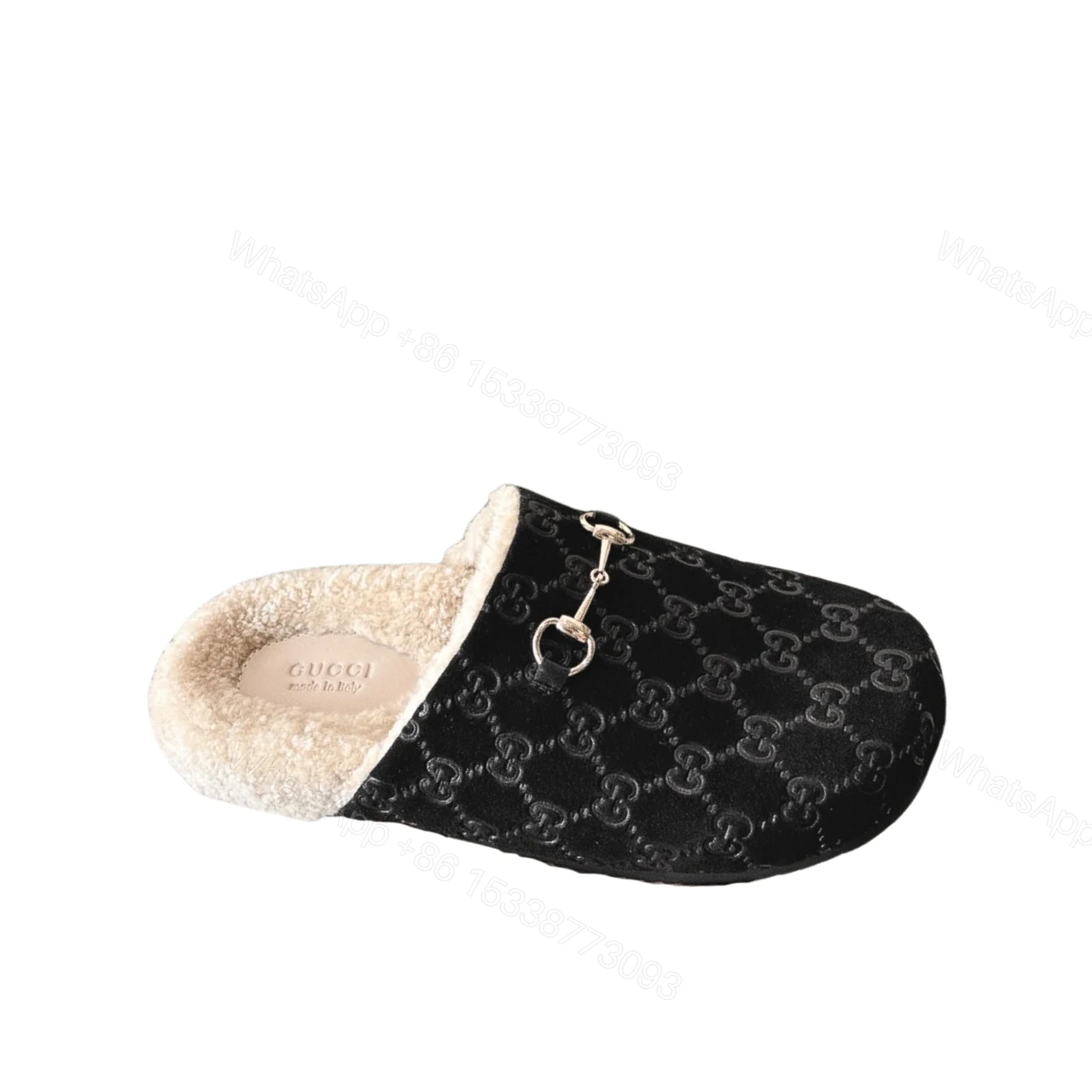 GUCCI WOMEN’S HORSEBIT MULE GG SUEDE BLACK — view 1
