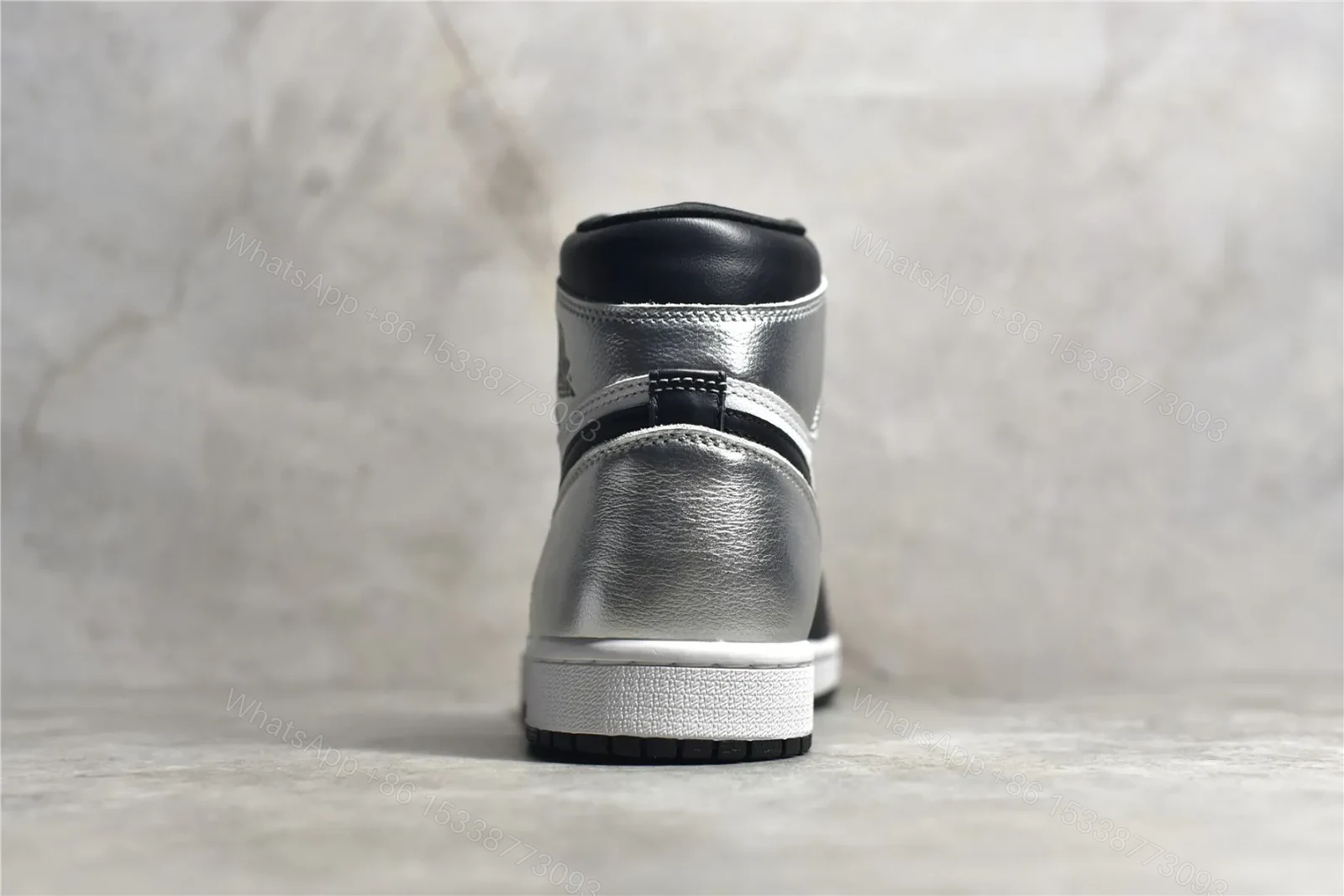 View 7 of Air Jordan 1 Retro High “Silver Toe” Replica