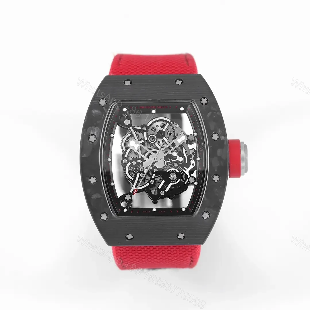 RM Factory KU+ Carbon Fiber Watch, Red Strap, V5 — view 1