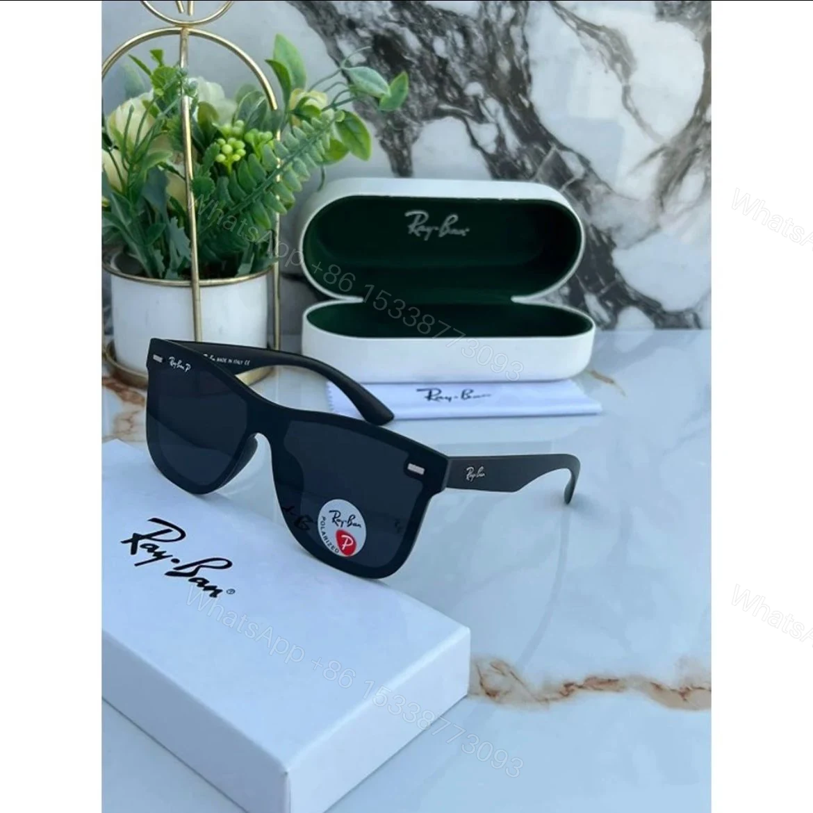View 5 of Ray-Ban Square Black Sunglasses