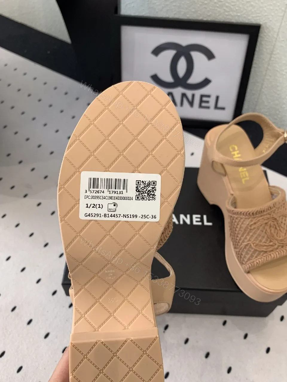 View 3 of Woven Nude Slingback Wedge Sandals – Luxe Comfort
